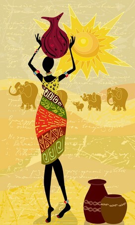 Landscape with an African woman decorative 1